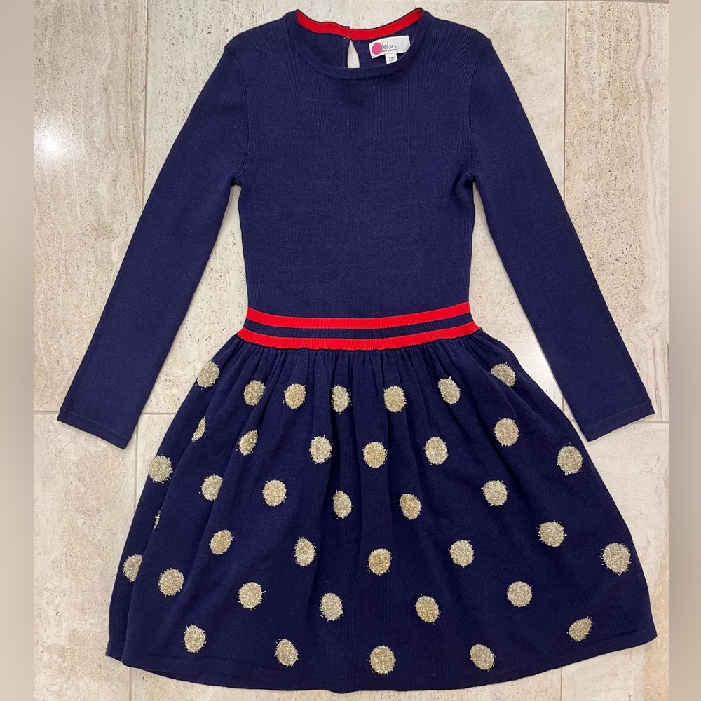 Mini Boden size 7-8Y cotton blend winter sweater dress